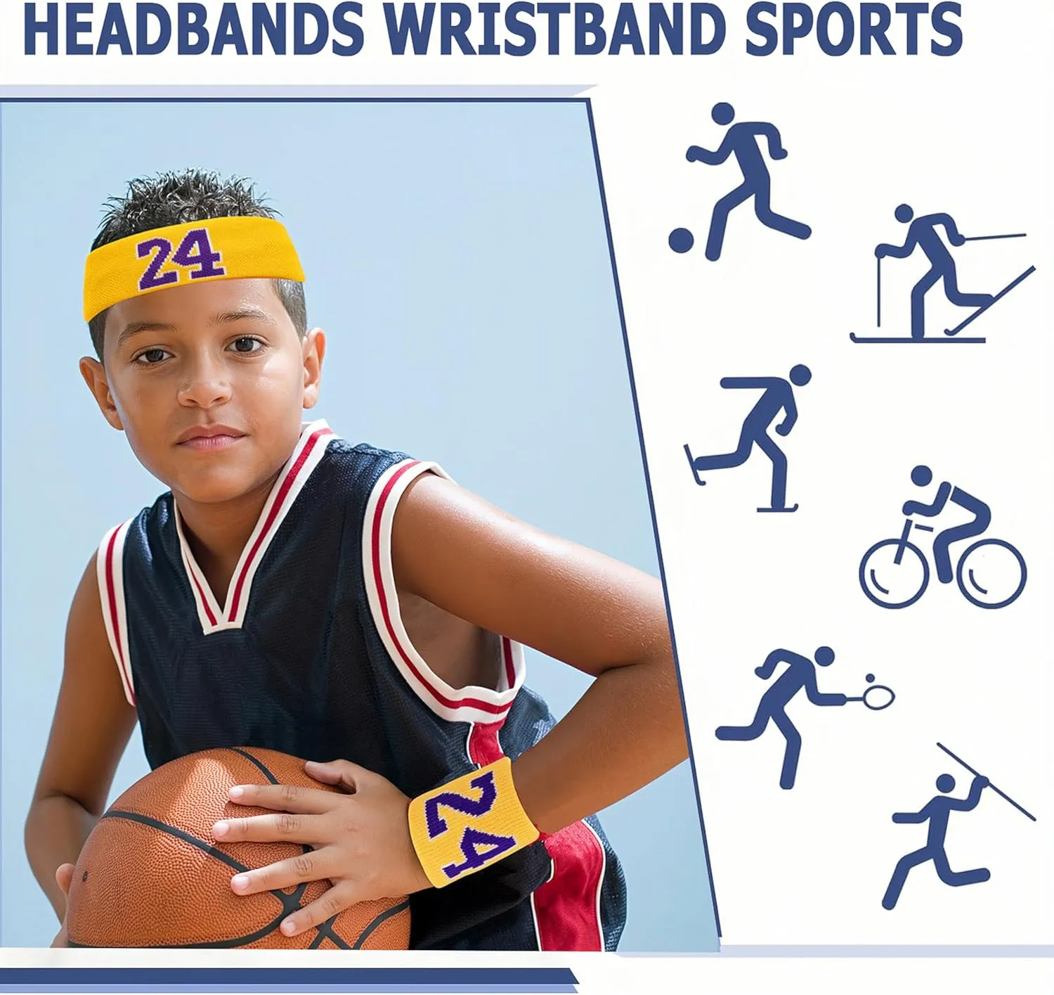 4 Pcs Basketball Accessories Socks for Boys and Girls-Basketball Sweatbands Wristbands Kit-Sport Socks for Kids 6-14