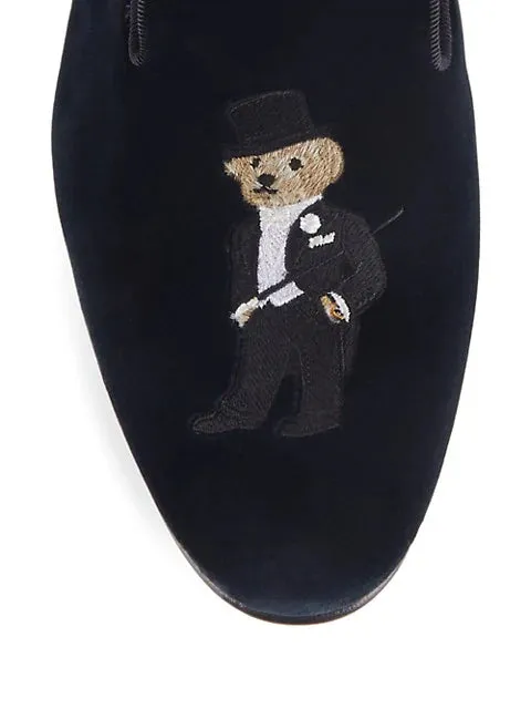 $800 RALPH LAUREN PURPLE LABEL - POLO "ALONZO" BEAR Navy Blue Loafers - 10.5