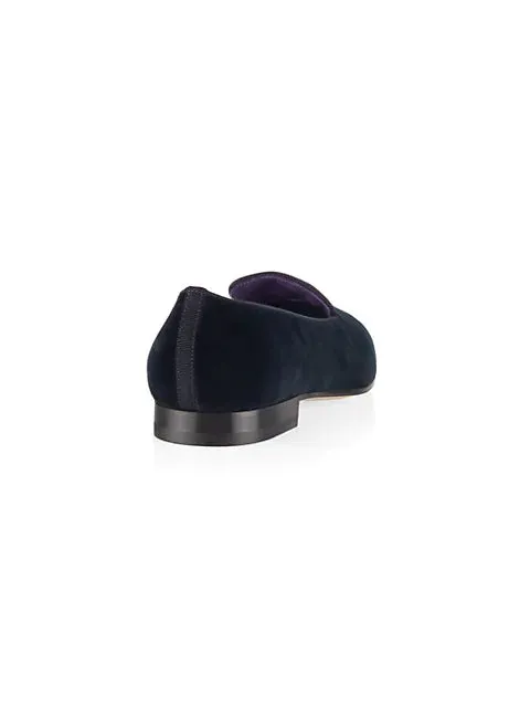 $800 RALPH LAUREN PURPLE LABEL - POLO "ALONZO" BEAR Navy Blue Loafers - 10.5