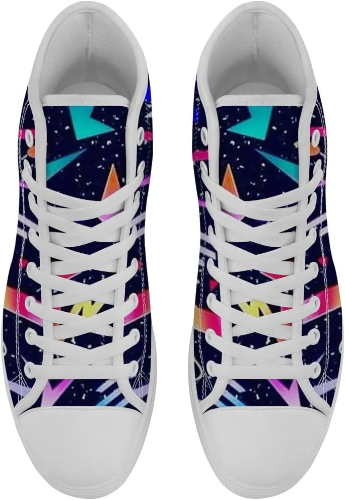 80s Shoes 90s High Top Canvas Sneakers Lace Up Casual Shoes Gifts for Men Women
