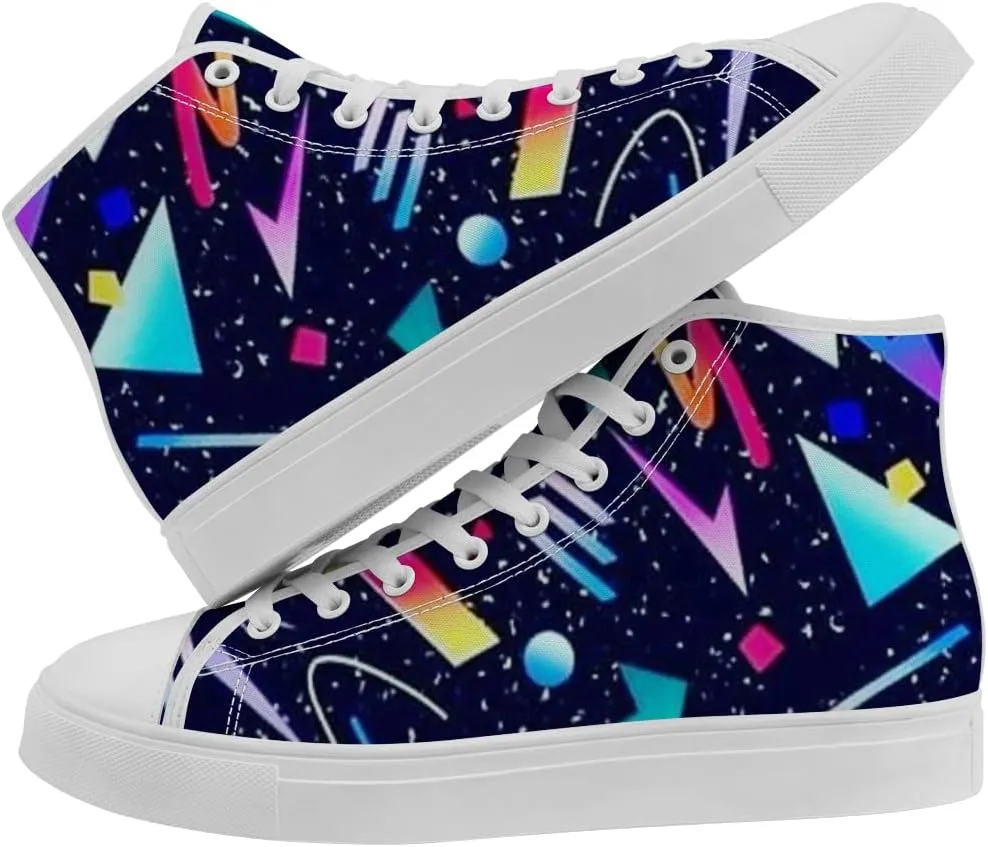 80s Shoes 90s High Top Canvas Sneakers Lace Up Casual Shoes Gifts for Men Women
