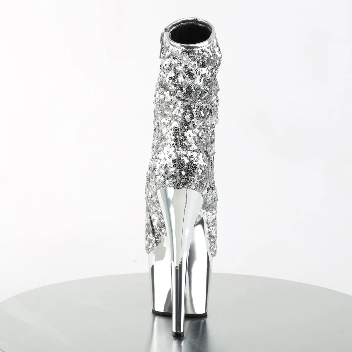 ADORE-1008SQ Pleaser Silver Sequins Sexy Platform Shoes (Pole Dancing Heels)