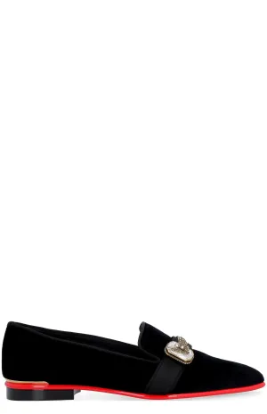 Alexander McQueen Velvet Pointed-Toe Slip-On Loafers