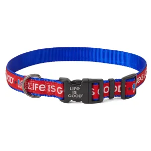 Americana Flip Flops Ribbon Overlay Dog Collar