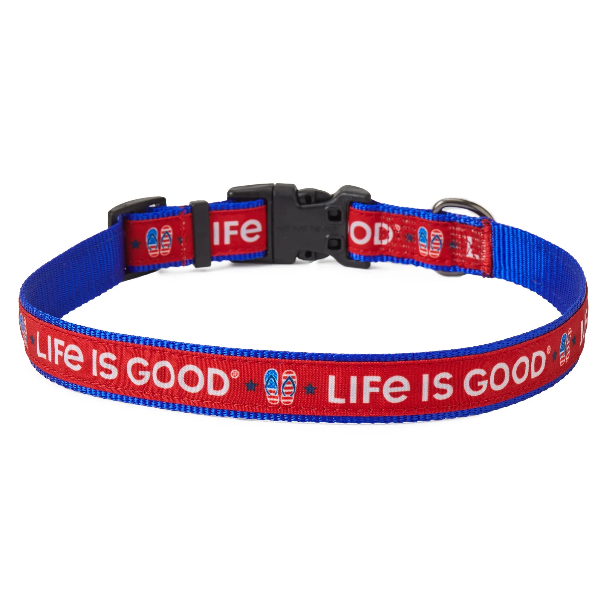 Americana Flip Flops Ribbon Overlay Dog Collar