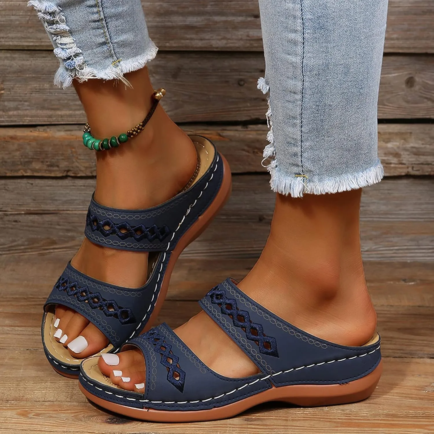 Arch Support Flip Flops for Women Orthopedic Recovery Sandals Comfortable Walking Shoes Summer Beach Casual Lightweight Yoga Mat Cushion Thong Sandals