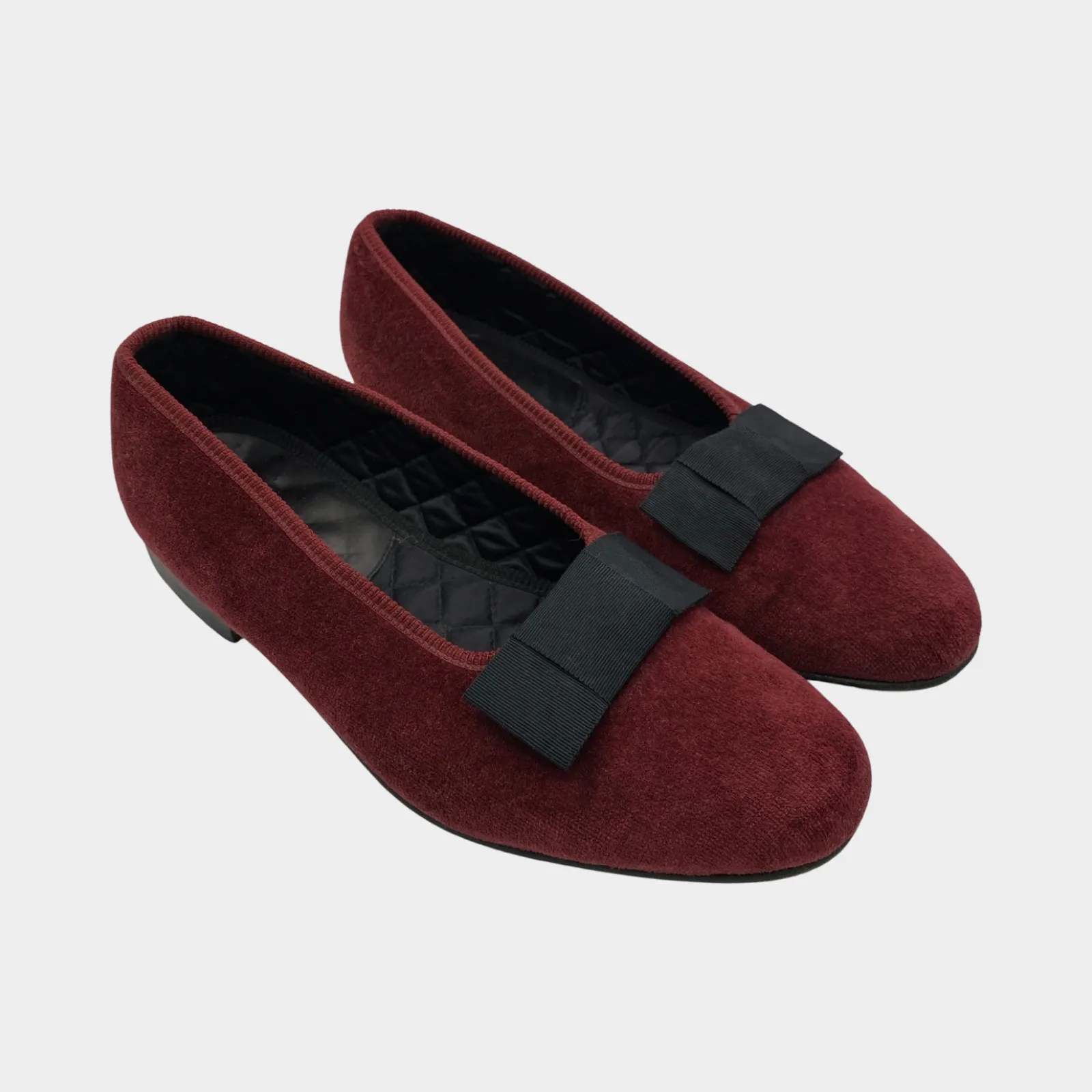 Arthur Sleep men's velvet burgundy loafers