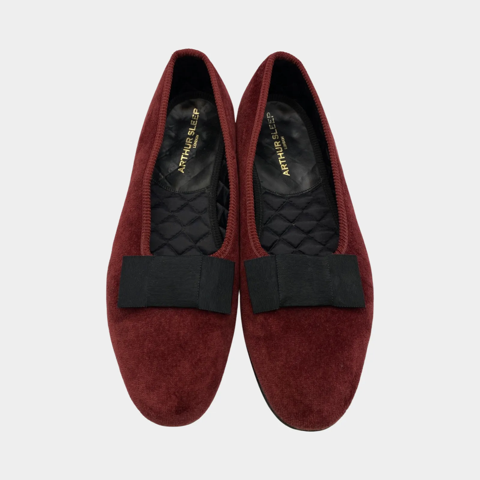 Arthur Sleep men's velvet burgundy loafers