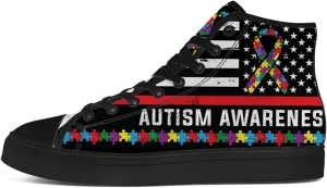 Autism Awareness High Top Shoes for Men Women Autism High Top Canvas Sneakers Casual Shoes Gifts for Him Her