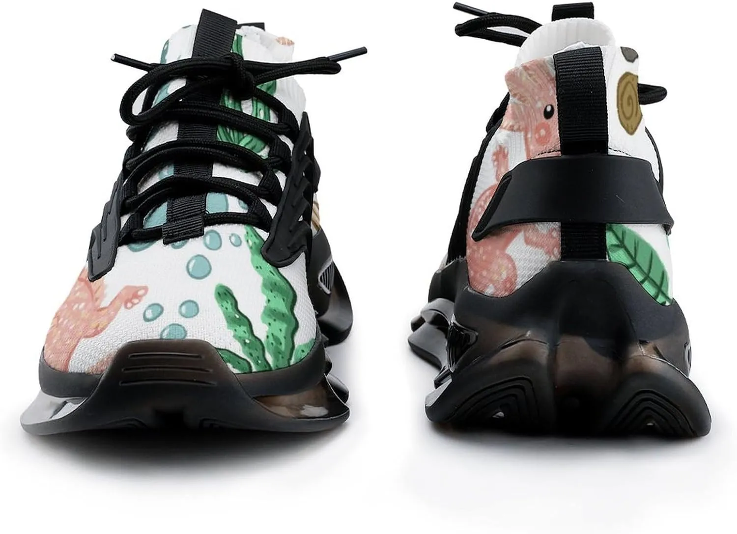 Axolotls Shells Pebbles and Bubbles Walking Shoes for Men Lightweight Tennis Fashion Elastic Sports Shoes Cushion Basketball Shoes