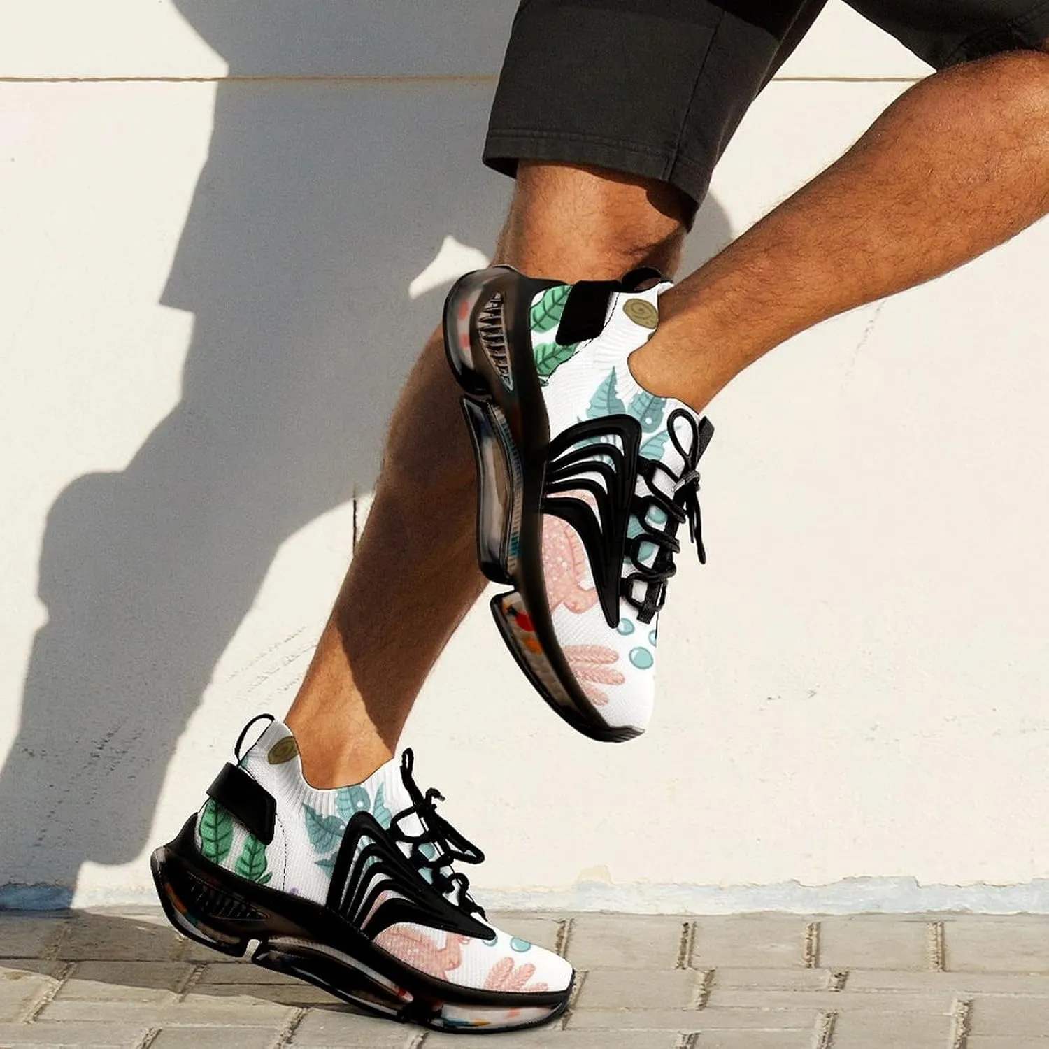 Axolotls Shells Pebbles and Bubbles Walking Shoes for Men Lightweight Tennis Fashion Elastic Sports Shoes Cushion Basketball Shoes