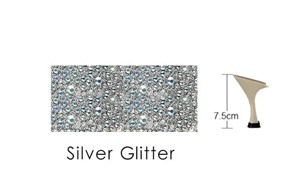 #B00771 Latin Dance Shoes Gold Glitter Rhinestones with Mesh Inserts