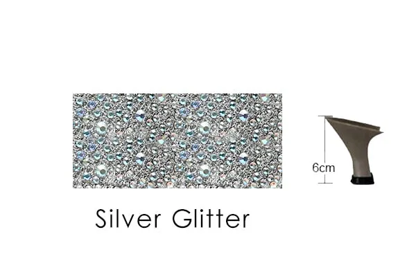 #B00771 Latin Dance Shoes Gold Glitter Rhinestones with Mesh Inserts