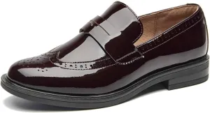 BEAU TODAY Flat Loafers for Women, Women??s Leather Penny Loafers, Slip-on Flats for Women, Comfortable Dressy Business Casual Office Non-Slip Round Toe Loafers