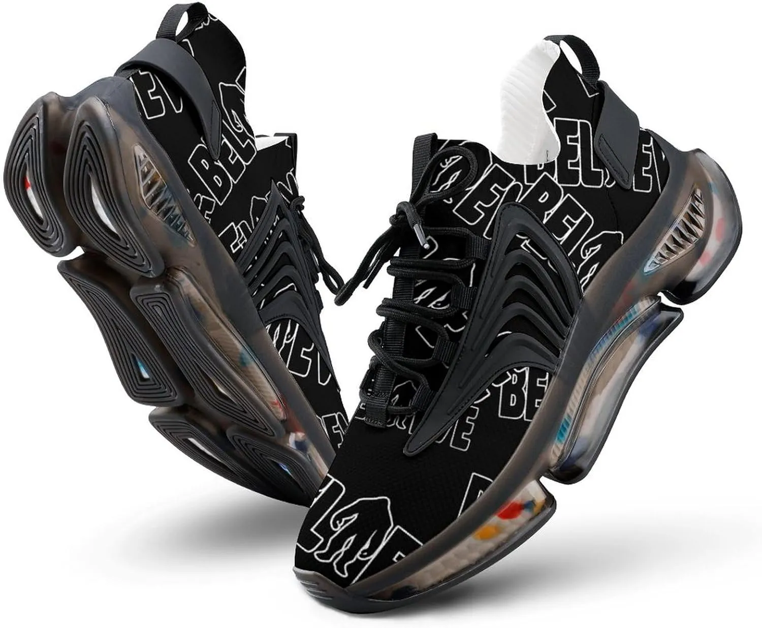 Believe Bigfoot Walking Shoes for Men Lightweight Tennis Fashion Elastic Sports Shoes Cushion Basketball Shoes