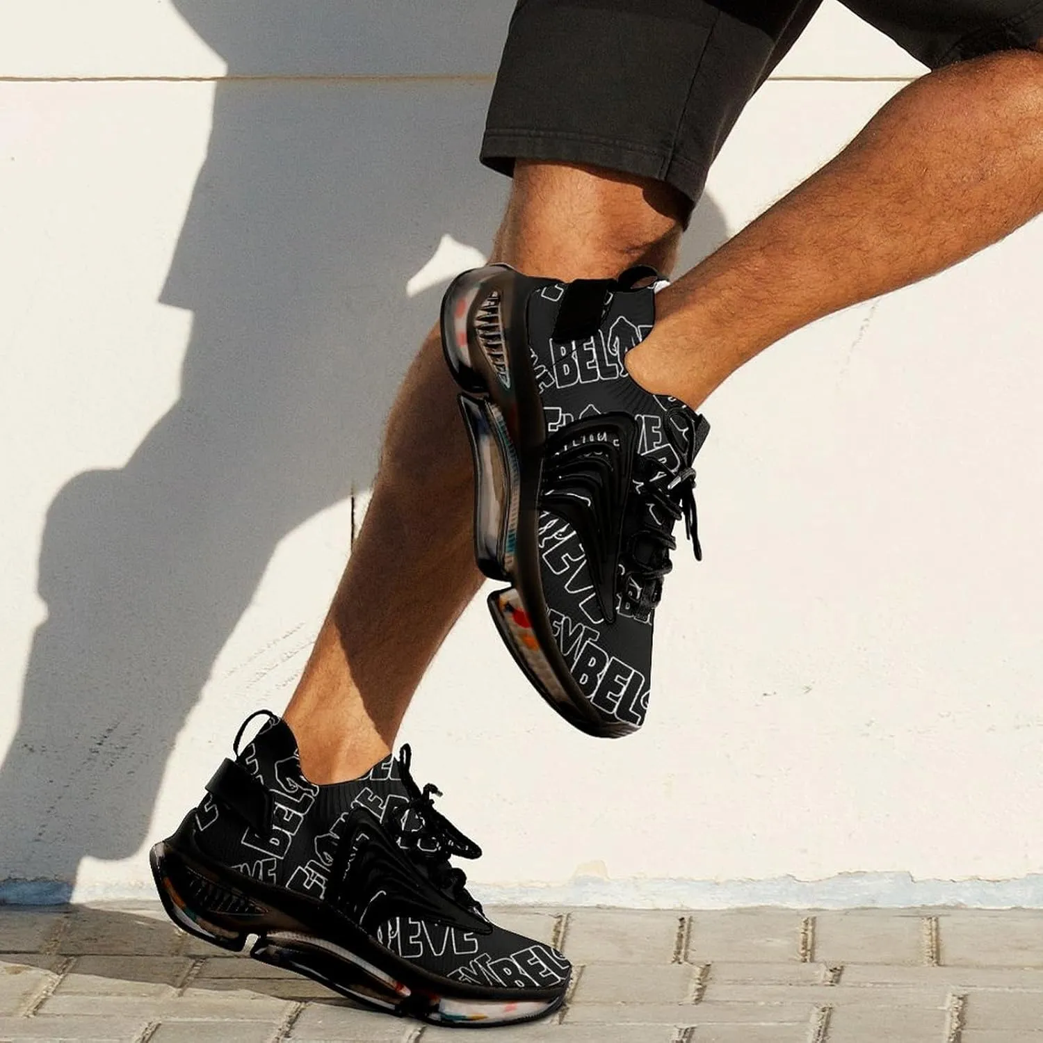 Believe Bigfoot Walking Shoes for Men Lightweight Tennis Fashion Elastic Sports Shoes Cushion Basketball Shoes