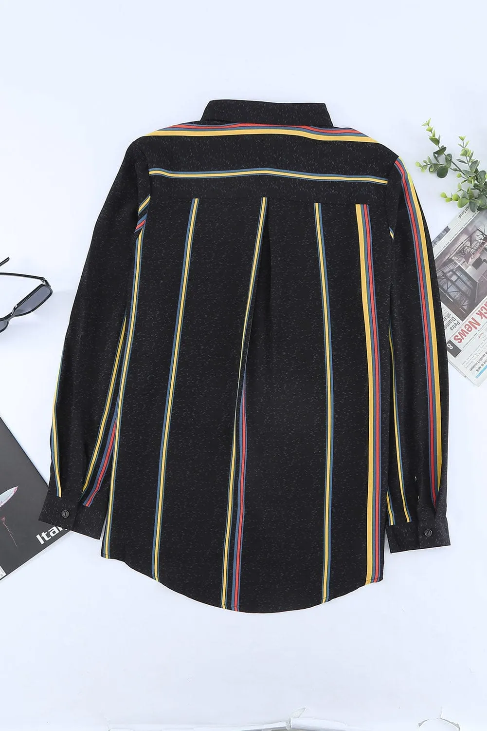Black & Colorful Stripe Shirt