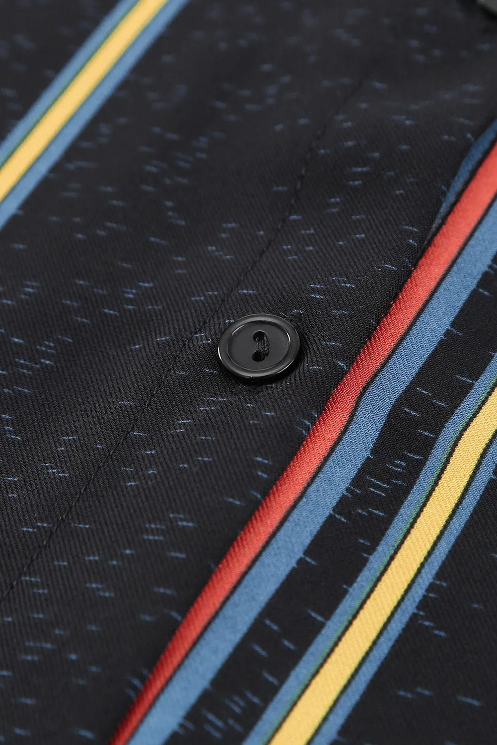 Black & Colorful Stripe Shirt