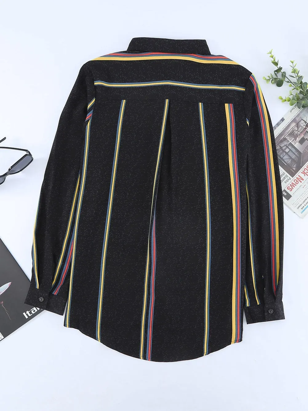 Black & Colorful Stripe Shirt