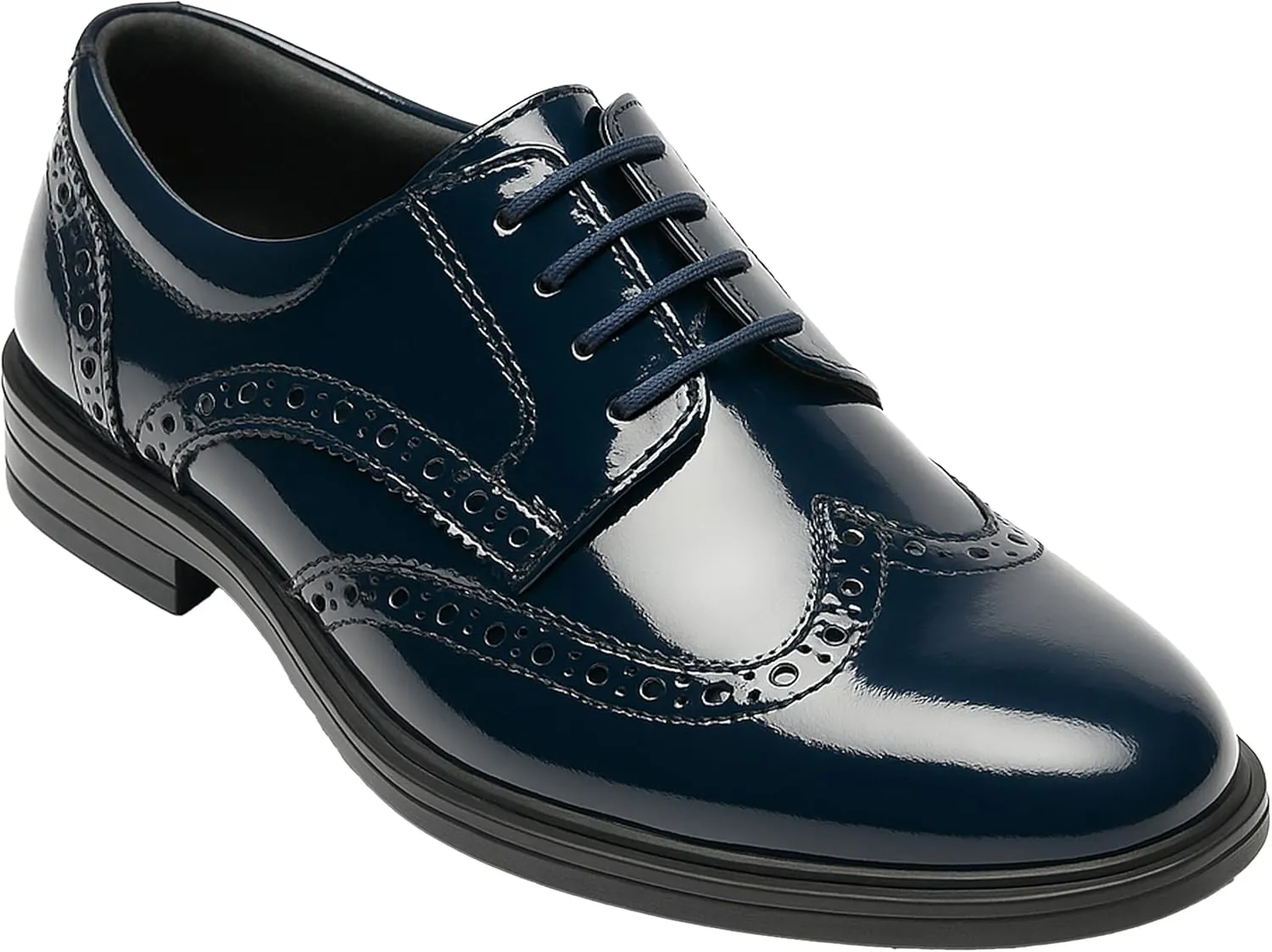 Boys?? Patent Derby Dress Shoes, Wingtip Brogue Lace-Up Wedding Prom Formal Footwear