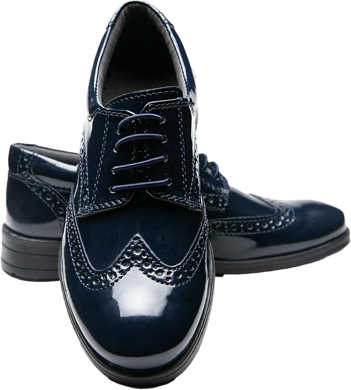 Boys?? Patent Derby Dress Shoes, Wingtip Brogue Lace-Up Wedding Prom Formal Footwear