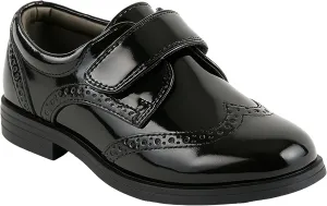 Boys Patent Synthetic Leather Dress Black Shoes Strap Brogue Formal Wedding Pageboy Footwear Size US Big Kid 6 - EU 38