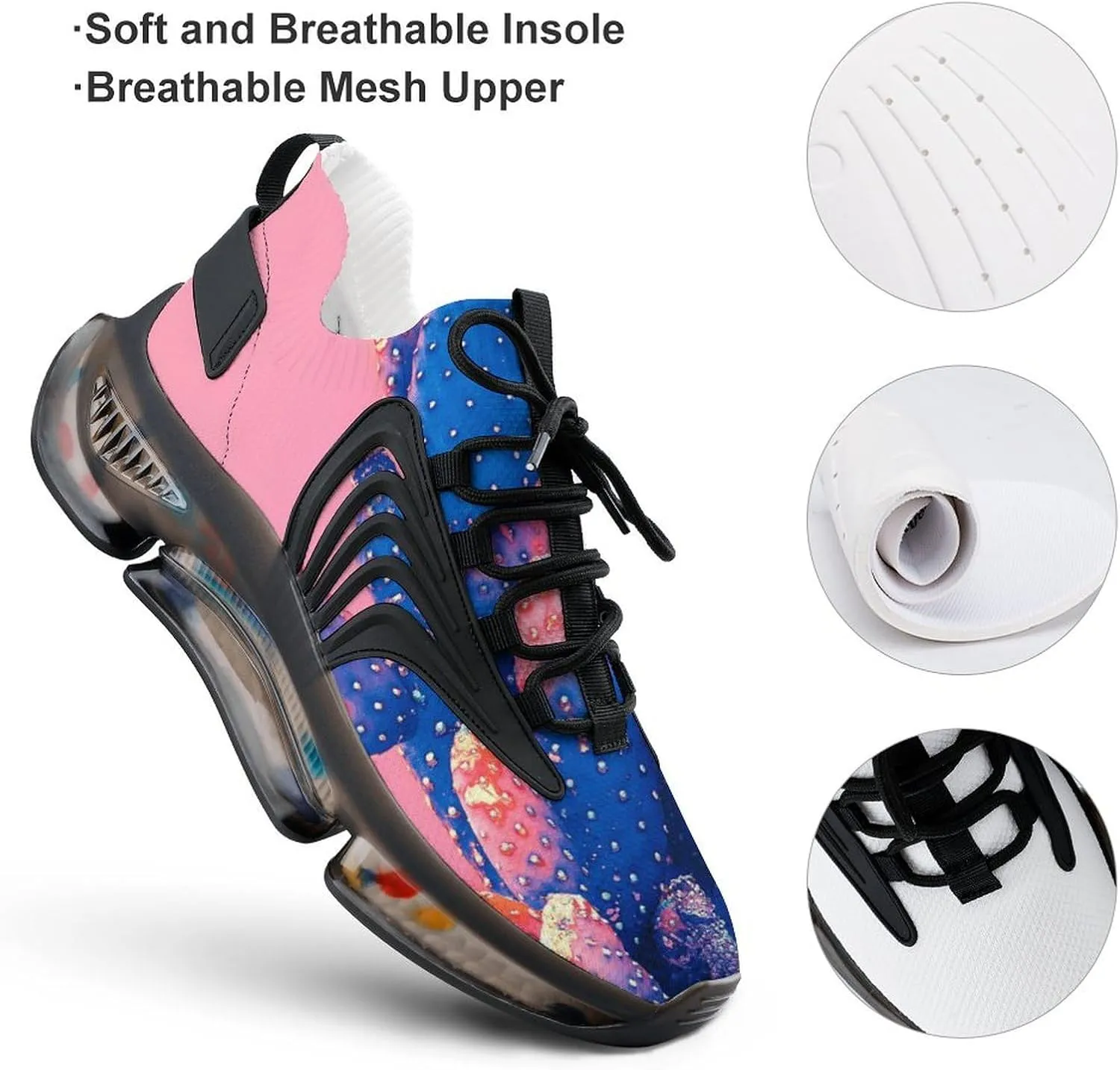 Cactus Walking Shoes for Men Lightweight Tennis Fashion Elastic Sports Shoes Cushion Basketball Shoes