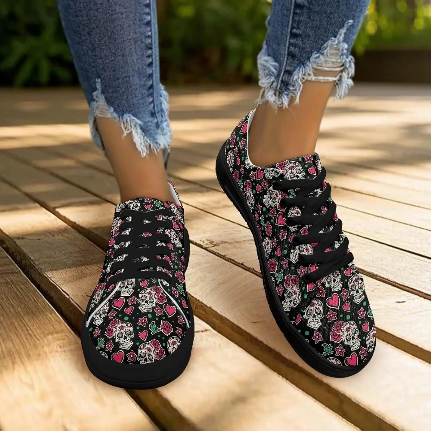 Canvas Shoes Lace-Up Low Top Sneakers Womens Fashion Casual Shoes Walking Comfortable Platform Canvas Sneakers