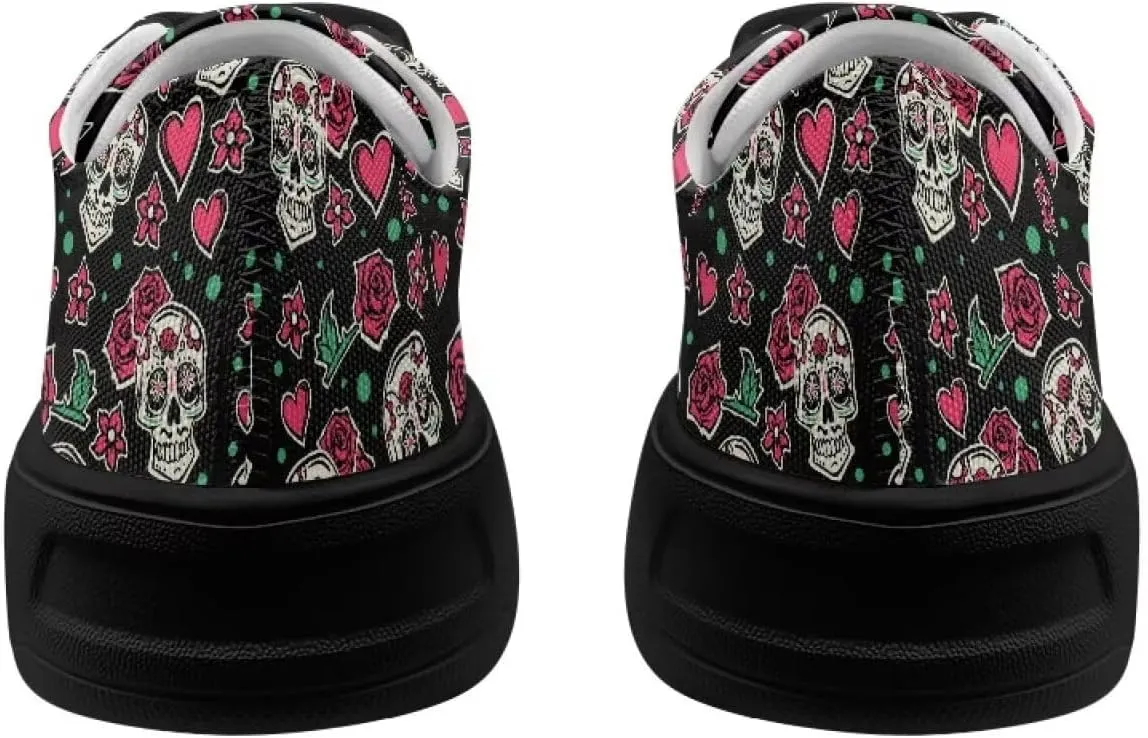 Canvas Shoes Lace-Up Low Top Sneakers Womens Fashion Casual Shoes Walking Comfortable Platform Canvas Sneakers