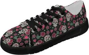 Canvas Shoes Lace-Up Low Top Sneakers Womens Fashion Casual Shoes Walking Comfortable Platform Canvas Sneakers