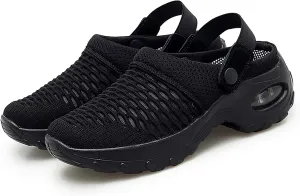 Cathalem Orthopedic Clogs for Women Air Cushion Orthopedic Slip on Shoes Air Cushion Slip-on Diabetic Walking Shoes for Women