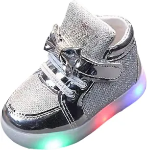 Children Light Up Sport Shoes Breathable Non Slip On Casual Sneaker Girl Slip On Luminous Running Sneakers