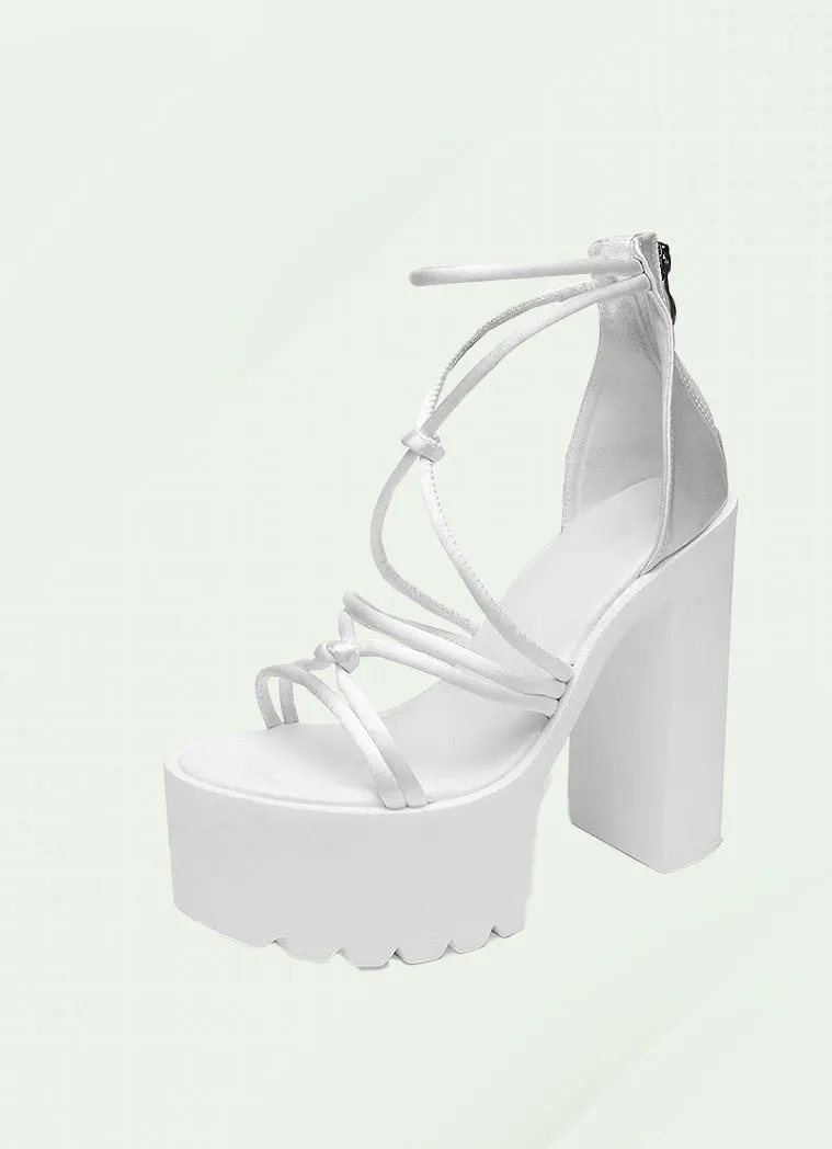 Chunky Heeled Ankle Strap Sandals