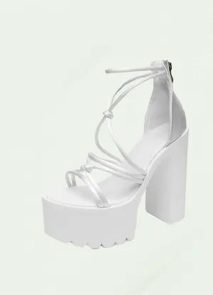 Chunky Heeled Ankle Strap Sandals