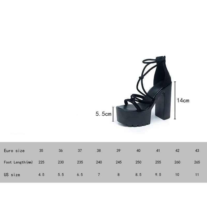Chunky Heeled Ankle Strap Sandals