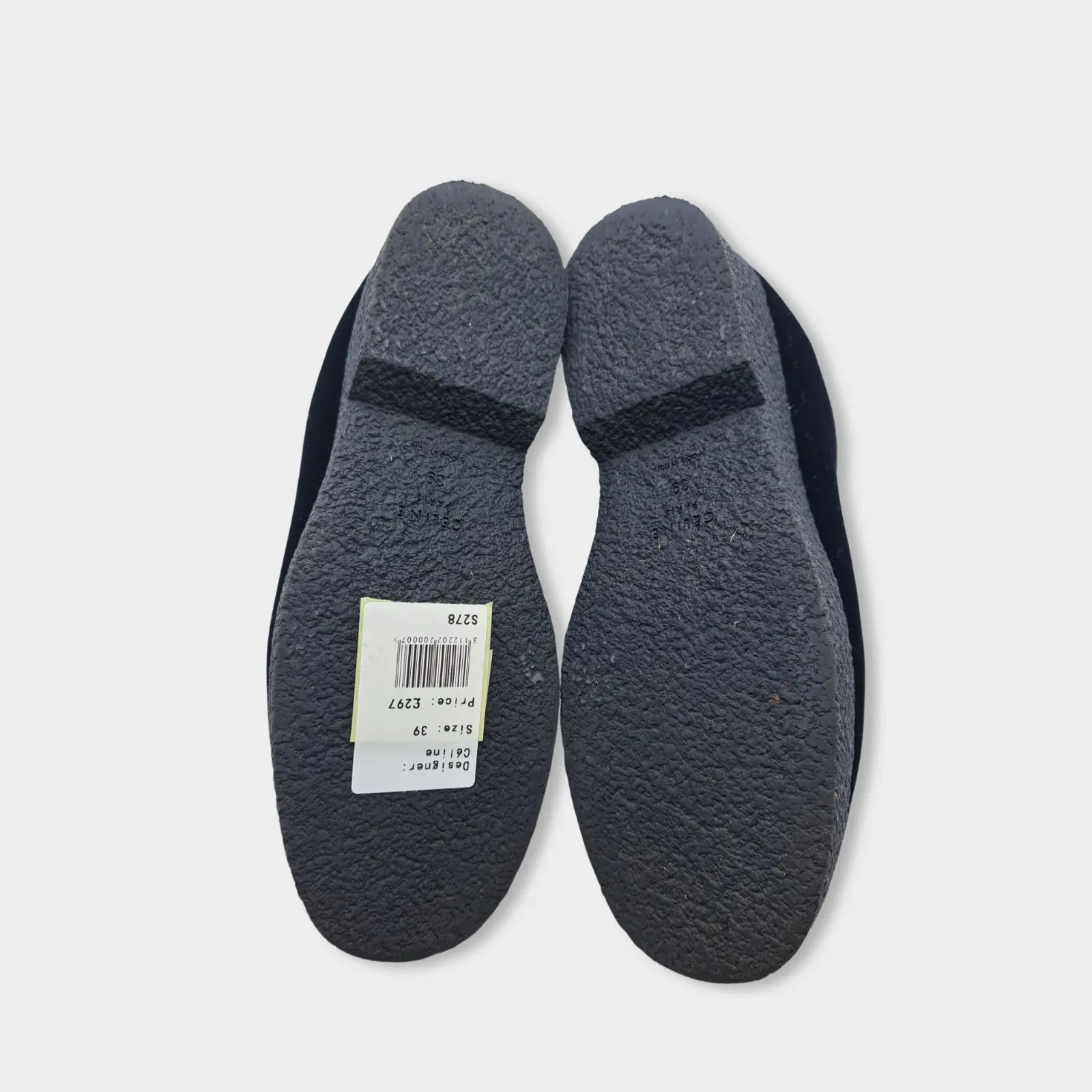 CÉLINE black velvet platform loafers