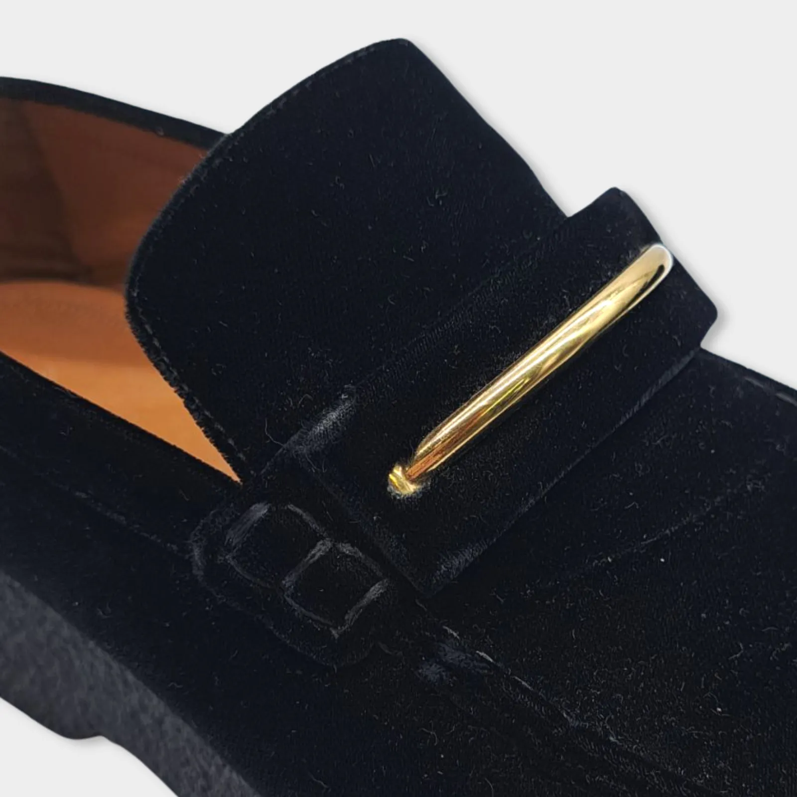 CÉLINE black velvet platform loafers