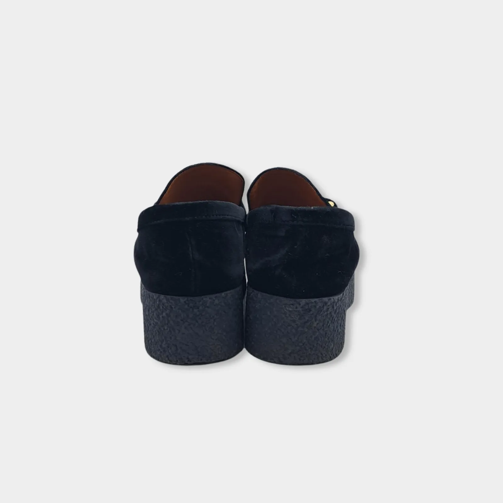 CÉLINE black velvet platform loafers