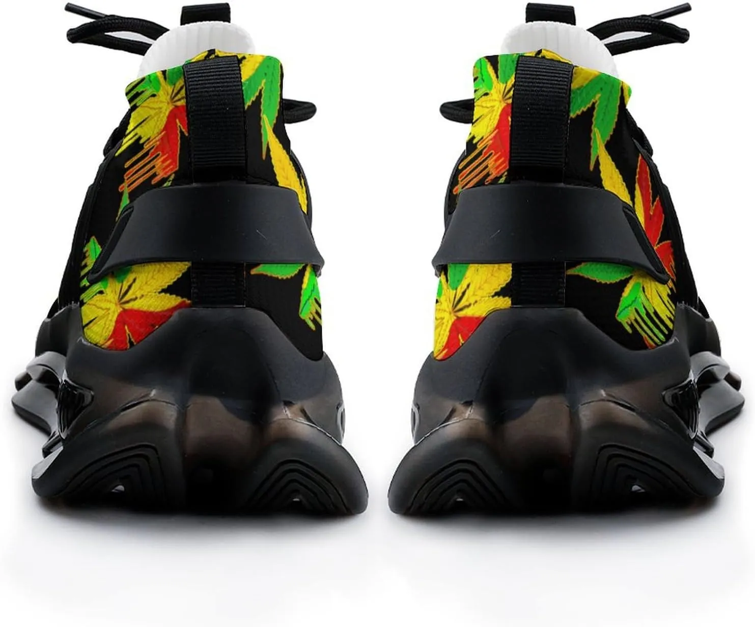 Color Painting Weed Walking Shoes for Men Lightweight Tennis Fashion Elastic Sports Shoes Cushion Basketball Shoes