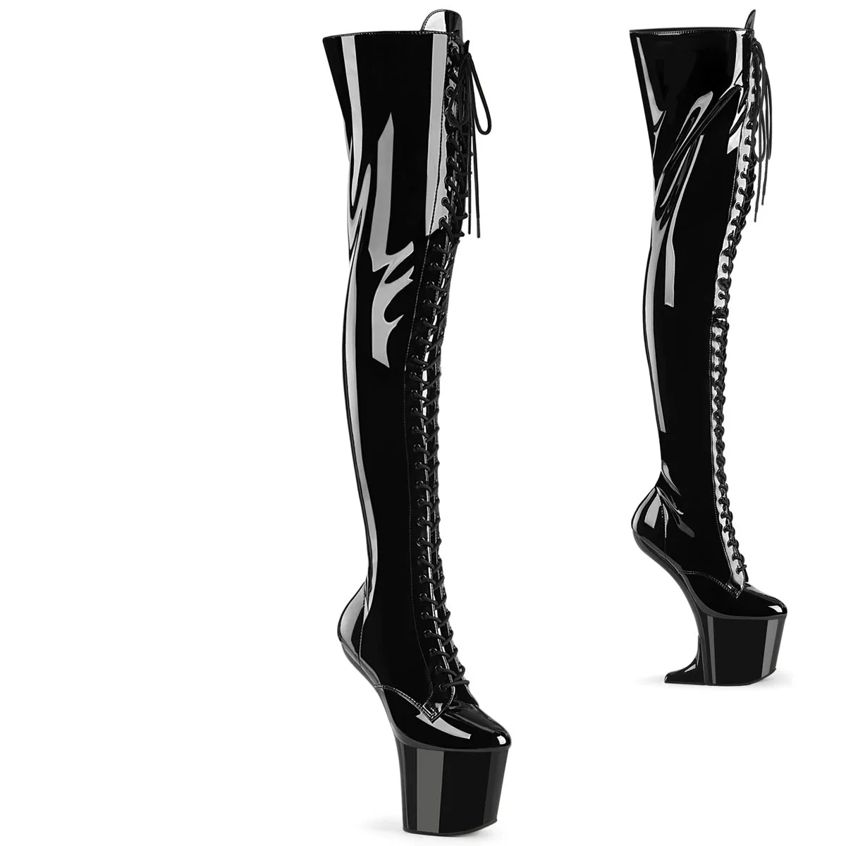 CRAZE-3023 Pleaser Black Patent Sexy Platform Shoes (Pole Dancing Heels)