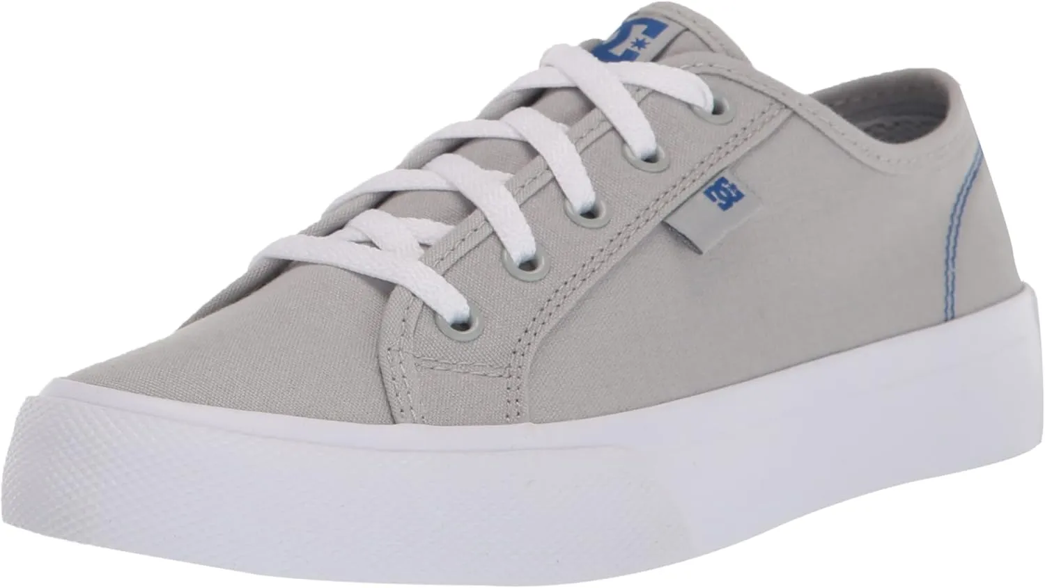 DC Boy's Manual Low Shoe Skate, Grey/White, 4 Big Kid
