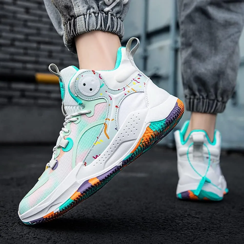 DHOVOR Men's Women's Basketball Shoes, Unisex Youth Fashion Basketball Sneakers, Non Slip Basketball Trainers, Sports Shoes for Women's Outdoor and Indoor