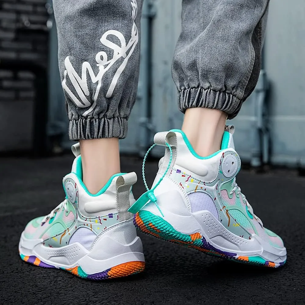 DHOVOR Men's Women's Basketball Shoes, Unisex Youth Fashion Basketball Sneakers, Non Slip Basketball Trainers, Sports Shoes for Women's Outdoor and Indoor