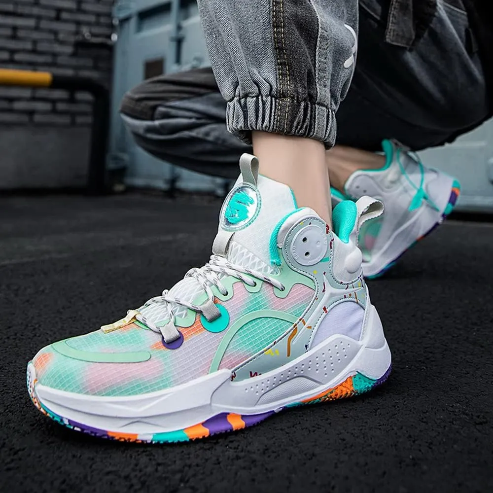 DHOVOR Men's Women's Basketball Shoes, Unisex Youth Fashion Basketball Sneakers, Non Slip Basketball Trainers, Sports Shoes for Women's Outdoor and Indoor