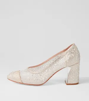 Django & Juliette "Kenedi"Nude off white sparkle pump