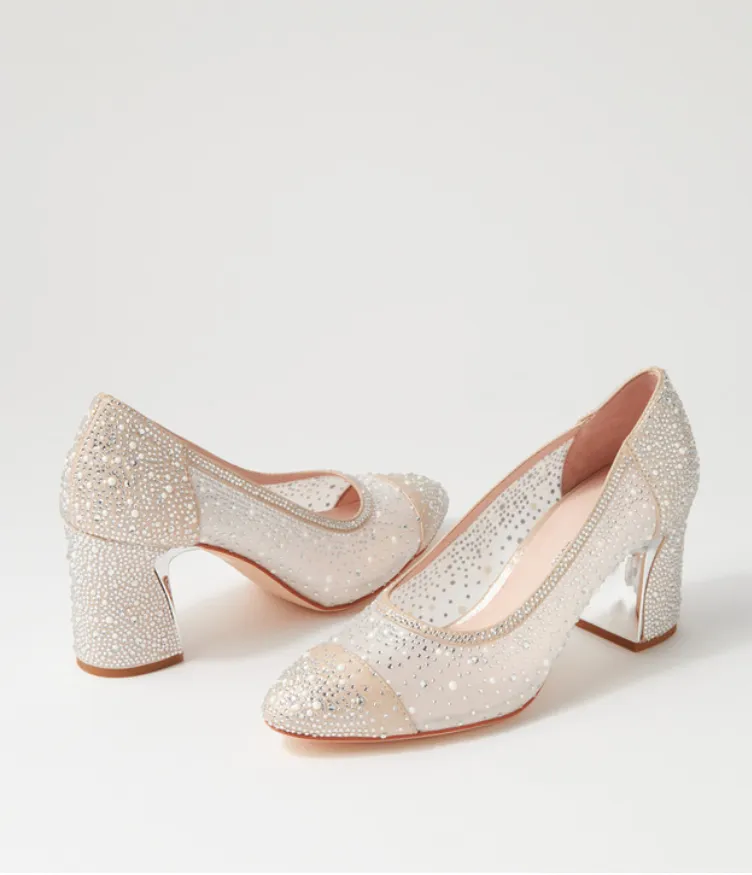 Django & Juliette "Kenedi"Nude off white sparkle pump