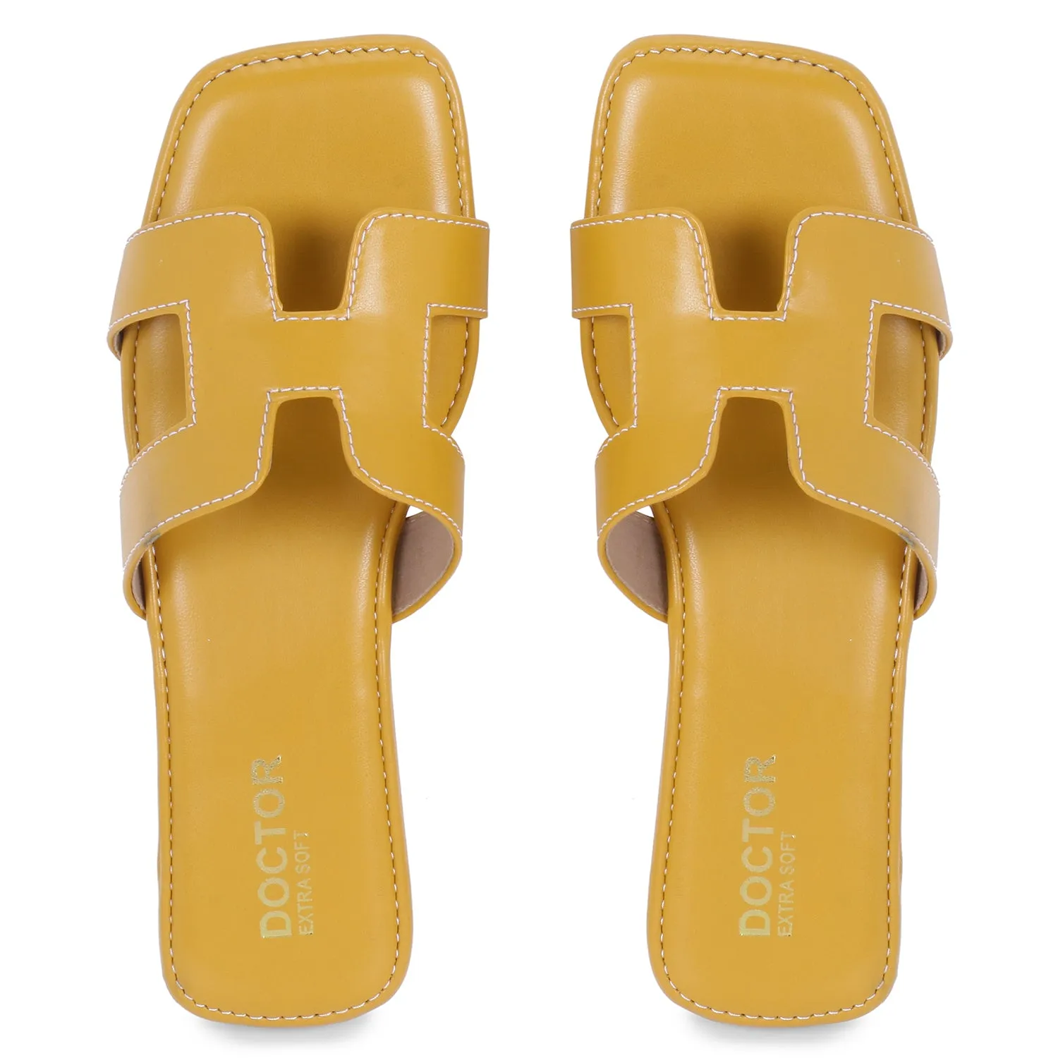 DOCTOR EXTRA SOFT D-652  Women's Flat Memory Foam Slippers/Flip-Flops Fancy Fashion Stylish Flat Casual Comfortable Diabetic Orthopedic Orthocare Lightweight Synthetic Slipon Sandals for Girls/Ladies