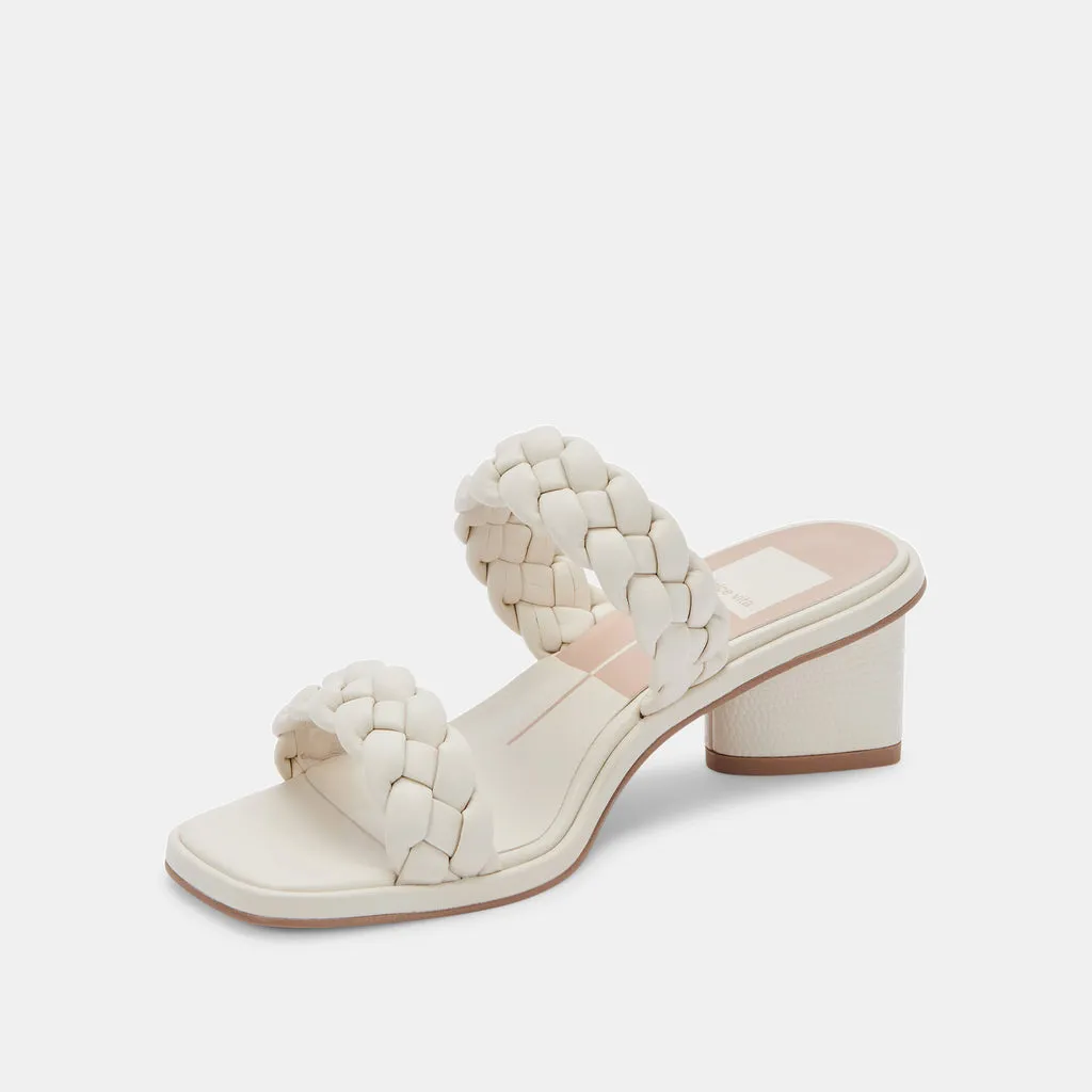 Dolce Vita Ronin 2 Strap Woven Low Heel  Ivory