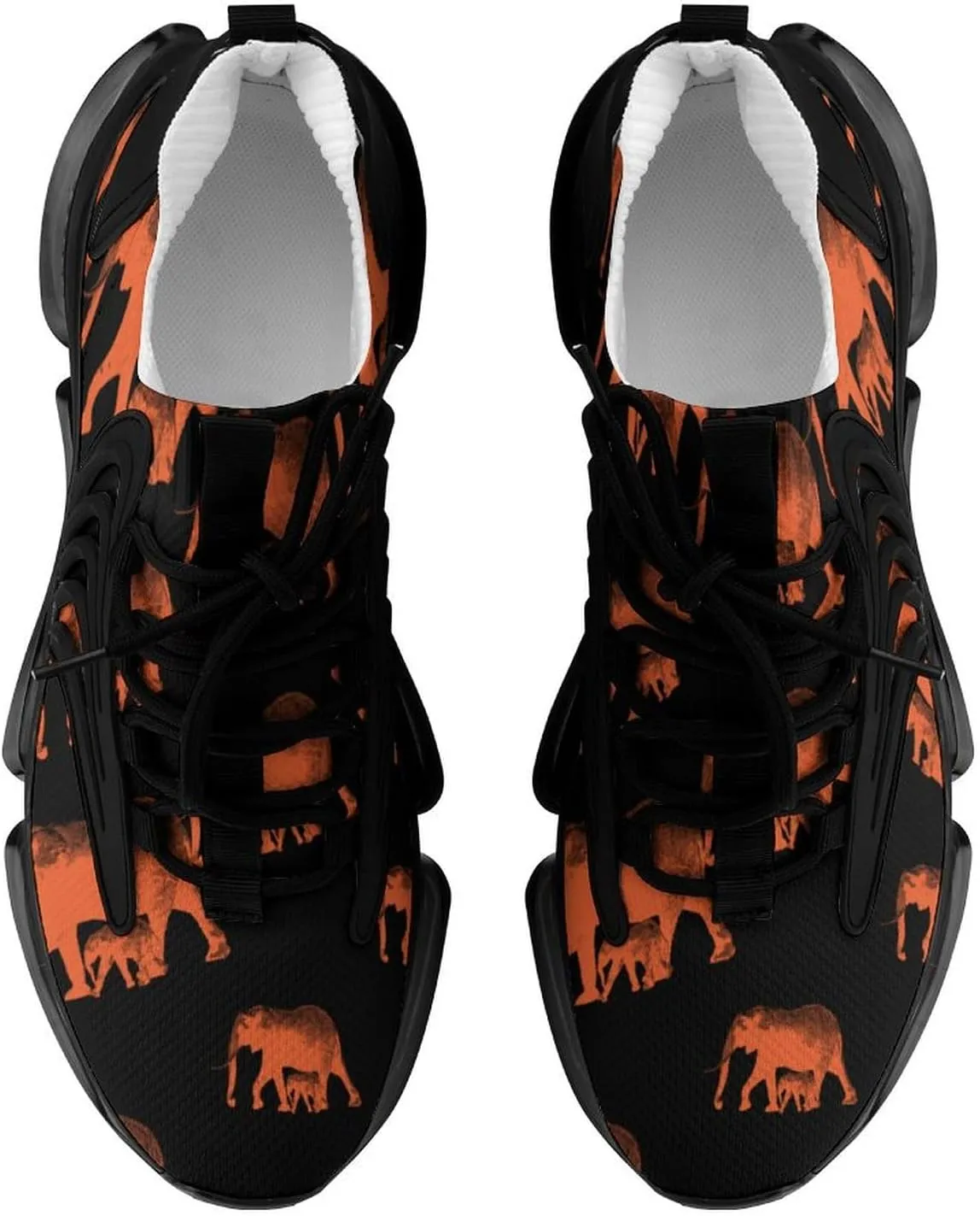 Elephants Print Walking Shoes for Men Lightweight Tennis Fashion Elastic Sports Shoes Cushion Basketball Shoes