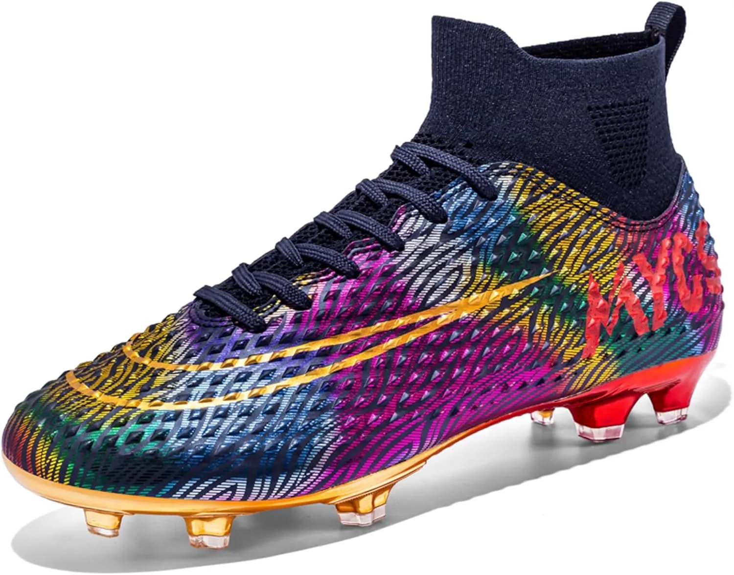 Eliogn Big Kids Soccer Shoes Men??s Soccer Cleats Professional Training Turf High-top Football Shoes Outdoor Comfortable Training Football Shoes